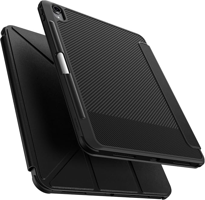 AMAZINGTHING for iPad Air 11-Inch M4/M3/M2 [Titan MAX Weave Case] Rugged Aramid Fiber Back X-Cushion PRO 7 Shock Absorption Y-Fold Multi-Angle Stand Built-in Stylus Pen Durable Nylon Black