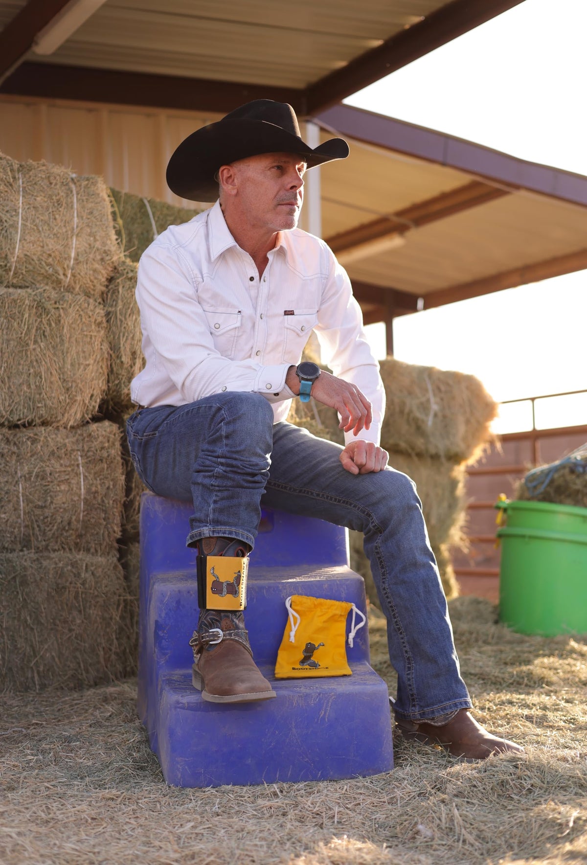 Bootsnake Cowboy Boot Accessory Strap, Reduces Boot Lines, Keeps Pant Legs Smooth, Blocks Dirt and Debris (Yellow, Standard)