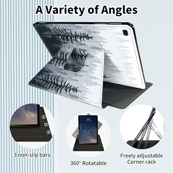 for Samsung Galaxy Tab A9 Plus Case 11 Inch 2024 2023 (SM-X210/X216/X218)360 Degree Rotating Smart Cover Case with Auto Sleep/Wake-Beautiful Highland Cow