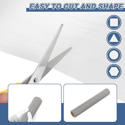 uxcell 60 Mesh 39" x 10" Woven Wire Mesh, 304 Stainless Steel Air Vent Filter