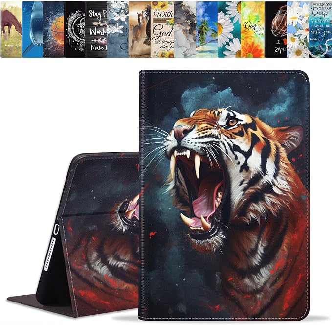 Case for Samsung Galaxy Tab A 8.0 2019 (SM-T290/T295/T297) Slim Lightweight PU Leather Stand Cover with Auto Wake/Sleep for Galaxy Tab A 8.0 Inch Abstract Watercolor Art Dogs