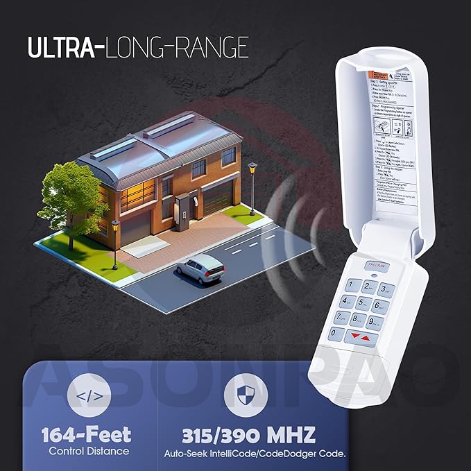 Genie Garage Door Opener Keypad GK-R, Wireless Keyless Intellicode【10-Year-Warranty】