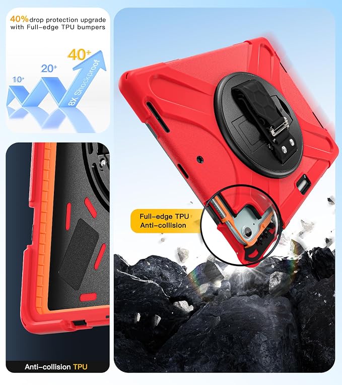BRAECN Case for iPad Air 11 inch 2026(M4) 2025(M3) 2024(M2)iPad Pro 11 inch(4th/3rd/2nd/1st)&amp Air 10.9(5th/4th) Protective with Pencil Holder Screen Protector 360°Rotating Stand Handle Full Body