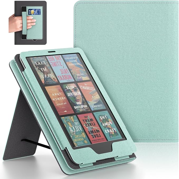 Case with Hand Strap and StandIncompatible with Old Version Durable Synthetic Leather Cover with Auto Sleep WakeTequila Green