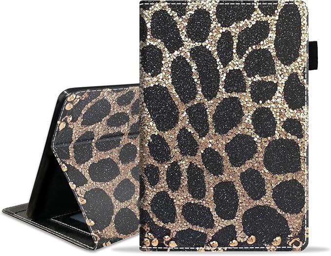 Case for Amazon Fire HD 8/HD 8 Plus Tablet (8 12th/10th Generation 2024/2022/2020 Release) Slim PU Leather Stand Folio Cover with Auto Wake Sleep African Woman Wolf