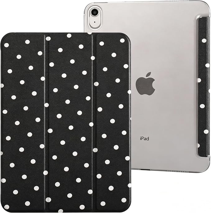 case for ipad 11th Generation11 Inch 2025 (A16 Chip) &amp 10th Gen 10.9 Inch 2022 - Slim Scratch-Resistant Hard PC Translucent Back Shell Smart Cover Wake/Sleep FunctionBlack Bow