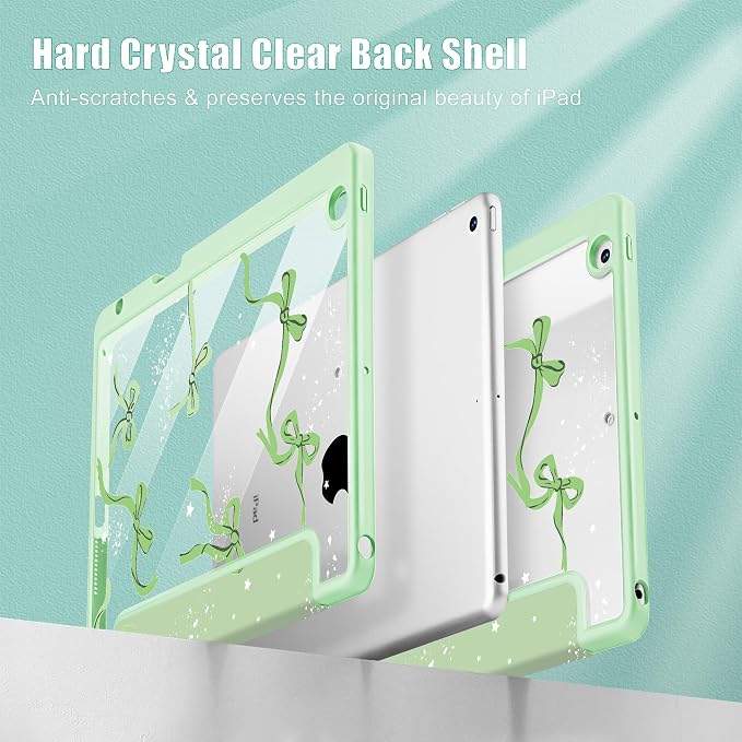 Tuiklol for iPad 10.2 inch 9th / 8th / 7th Gen 2021 2020 2019 Release Case | Built in Pencil Holder - TPU Protection Trifold Stand Stand Clear Back Tablet Cover With Auto Wake/Sleep Blue berries