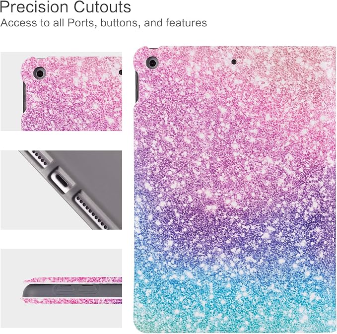Vimorco for iPad 10.2 Case 9th Generation Cover Flower Cats for iPad 9th/8th/7th Generation Case Slim Soft Rubber Back Adjustable Stand Auto Wake/Sleep Smart Black Cat