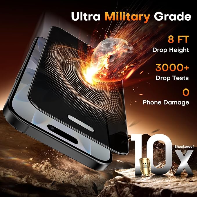 TOCOL for iPhone Air Screen Protector 9H Hardness Military Grade Shatterproof HD Tempered Glass Full Coverage Easy Installation 2 Pack