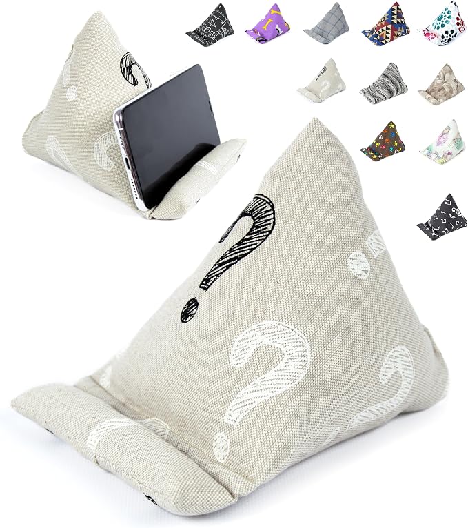 Handmade Phone Pillow Holder - The Wedge Mobile Device Stand - Fabric Phone Stand for All iPhones All Smartphones! 7 x 6.1 x 5.5 Inches (ABC)