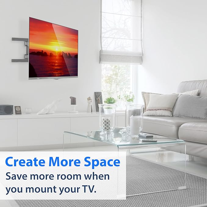 Mount Factory Heavy-Duty Full Motion TV Wall Mount - Articulating Swivel Bracket Fits Flat Screen Televisions from 42" to 70" (VESA 400 x 600 Compatible) - Tilt Swing Out Arm with 10' HDMI Cable
