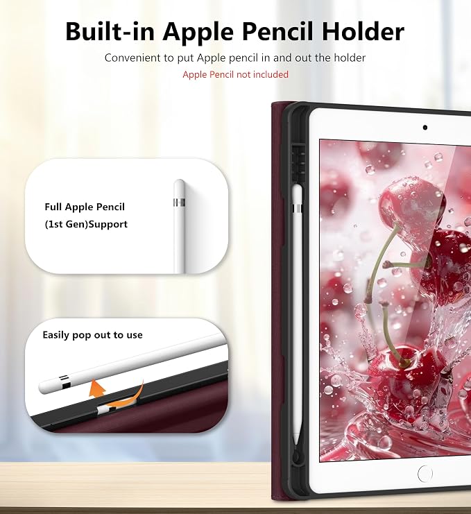 DTTO for iPad 9th/8th/7th Gen Case 10.2 Inch (2021/2020/2019) Brown | 360 Degree Rotating Premium Faux Leather Folio Stand Cover with Pencil Holder Auto Sleep/Wake Multiple Angles Hand Strap