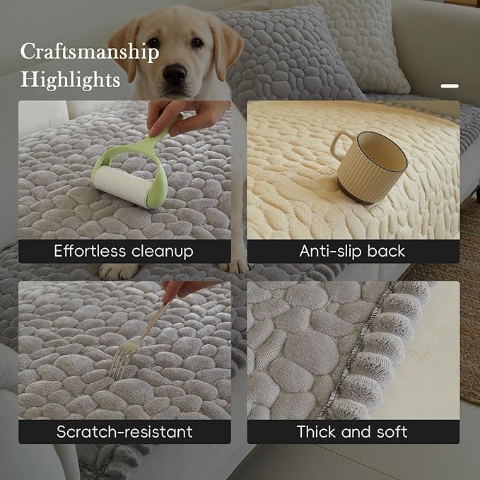 Couch Covers for 3 Cushion Couch Sofa Pet Friendly,Non-Slip Sofa Cover Washable