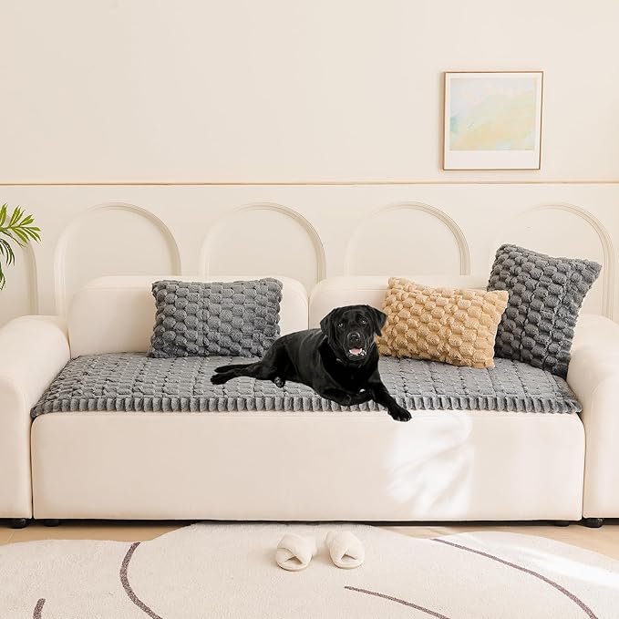 Mivnue Pet Couch Cover, Couch Covers for Dogs, Washable Dog Sofa Covers Couch Protector, Fuzzy Non Slip Couch Slipcover Pet Friendly