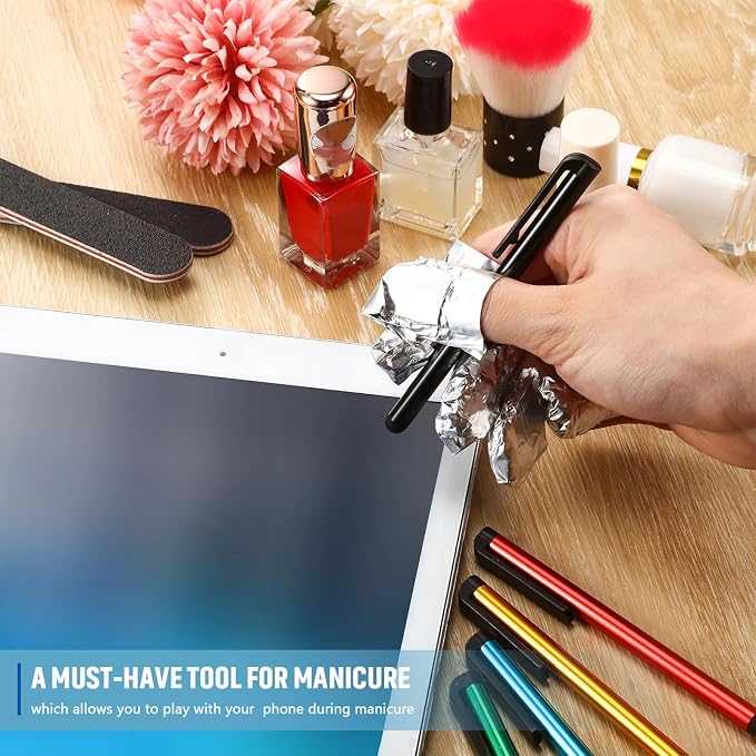 Outus 120 Pack Bulk Stylus Pens for Touch Screens 12 Color Aluminum Capacitive Pens with Clips for Tablets Smartphones Classrooms Offices and Events
