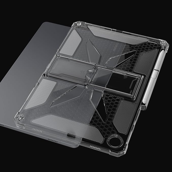 Clear Case for Samsung Galaxy Tab A11 8.7 2025 with Pencil Holder/Kickstand Soft TPU with Reinforced Corners‌ Shockproof Impact Resistant - Clear