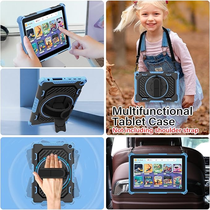 for Flre HD 8 &amp 8 Plus Case 12th/10th Generation | (2024/2022/2020 Release) with 360 Kickstand Hand Strap for Kids