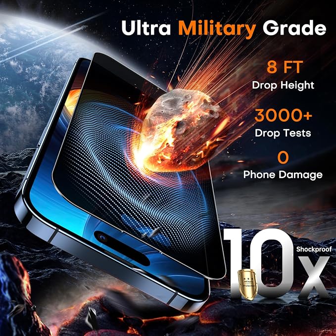 TOCOL for iPhone Air Screen Protector 9H Hardness Military Grade Shatterproof HD Tempered Glass Full Coverage Easy Installation 2 Pack