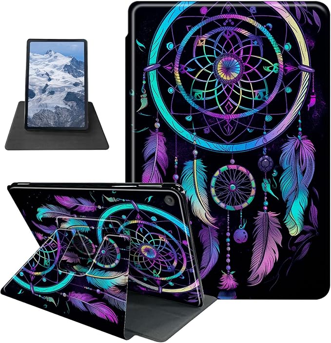 Astronaut Mushrooms Pattern Case for iPad 10.2 iPad 9th Generation 2021/ iPad 8th Generation 2020/ iPad 7th Generation 2019360 Degree Rotating Stand Protective Cover with Auto Sleep/Wake