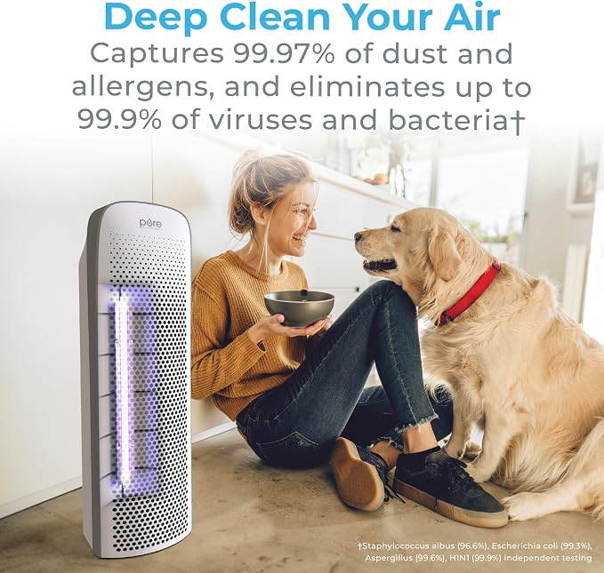 Pure Enrichment PureZone Elite True HEPA Large Room Tower Air Purifier