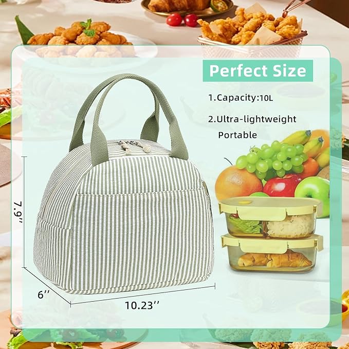 LEDAOU Lunch Box for Women Insulated Lunch Bag Lunch Tote Bags Leakproof Cooler Lunch Case for Travel Work Picnic
