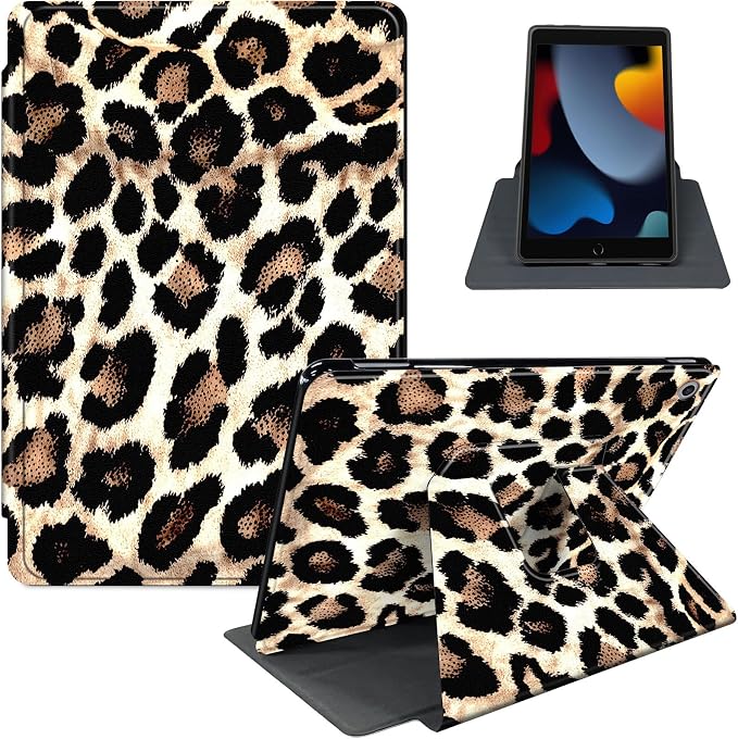 for iPad 11th Generation (A16 2025) 11 / iPad 10th Gen 10.9 2022 Case 360° Rotating PU Leather Stand Cover with Auto Sleep/Wake Shockproof TPU Backl Raccoon Perched