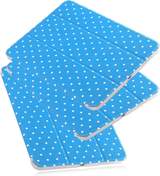 for iPad Air 11-inch M4 2026 M3 2025 M2 2024 iPad Air 5th 2022 / 4th Gen 2020 10.9-inch Slim Foldable Stand Hard PC Translucent Back Shell Smart Cover - [Auto Wake/Sleep]-Black Polka dots