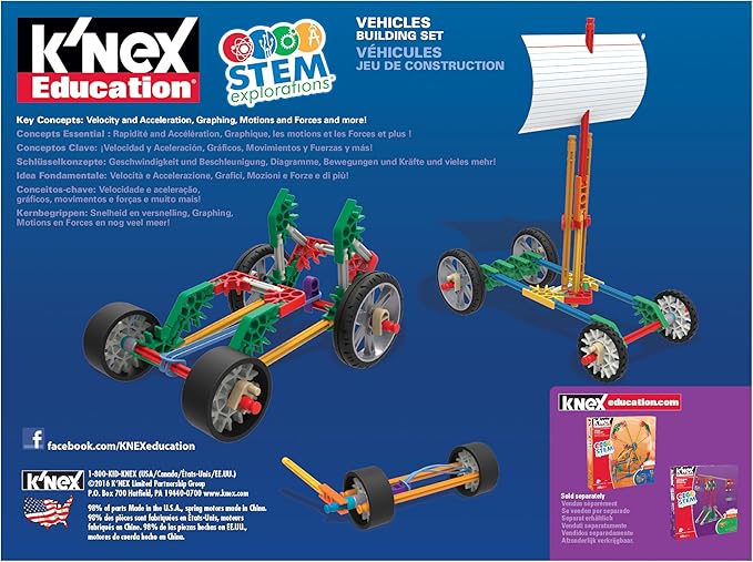 K'NEX Education - STEM Explorations: Vehicles Building Set ‚ Kid Construction Play, Creative Building‚ Ages 8+