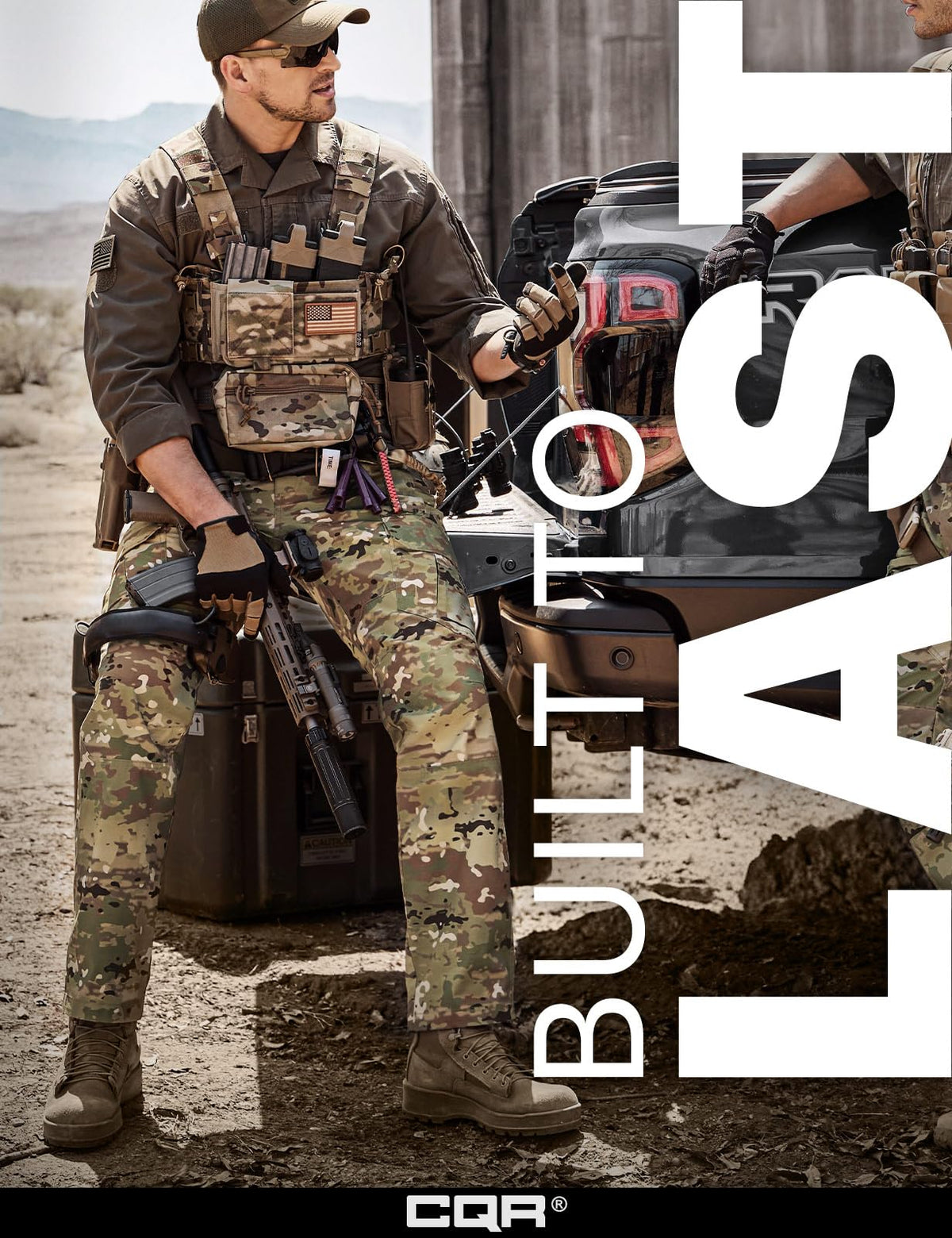 CQR Men's Tactical Pants, Water Resistant Ripstop Cargo Pants, Lightweight EDC Work Hiking Pants, Outdoor Apparel, Duratex Mag Pocket Utility Camo, 32W x 30L