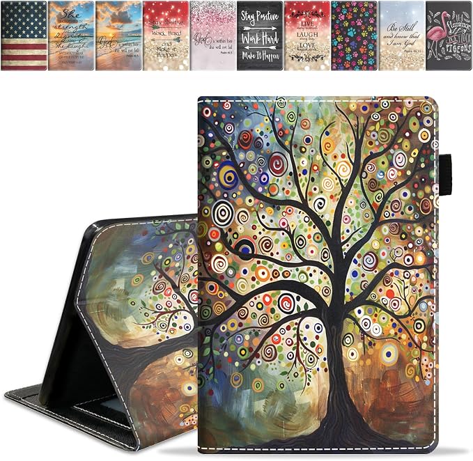 Case for Amazon Kindle Fire HD 8/Fire HD 8 Plus Tablet (12th/10th Generation 2024/2022/2020 Release) Slim PU Leather Cover with Card Slot &amp Auto Wake/Sleep African American Women