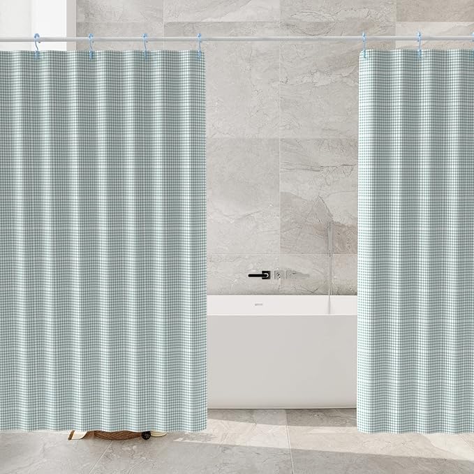 Shower Curtain Hooks, Goowin Shower Curtain Rings, Stainless Steel Shower Curtain Hooks Rust Proof Free Sliding Double Shower Hooks for Curtain, Shower Curtains & Liners (Blue)