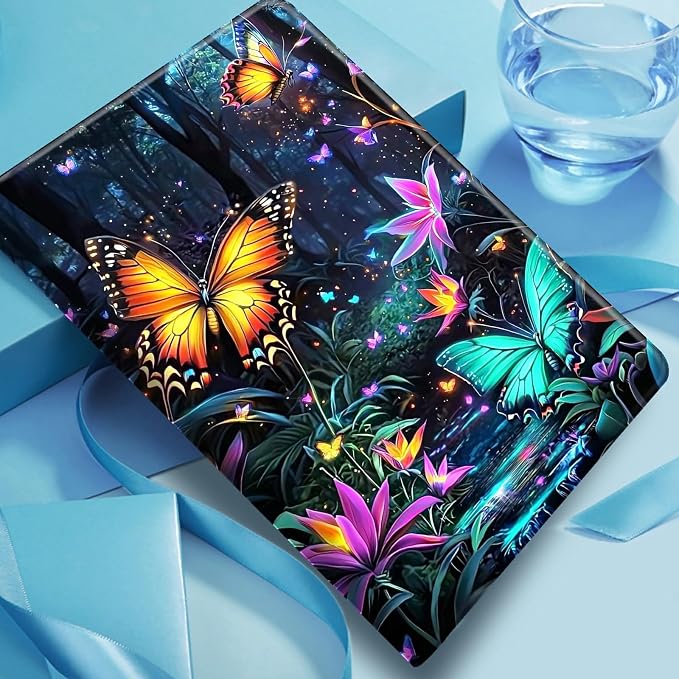 DIGTIALLL Case for Amazon Kindle Fire 7 Inch Tablet (9th/7th/5th Generation 2019/2017/2015 Release) PU Leather Smart Protective Cover with Auto Sleep/WakeBeach Palm Trees
