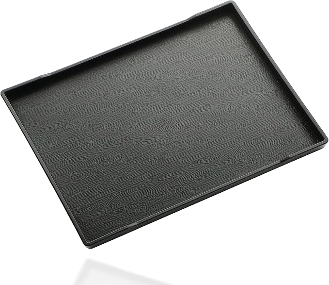 Black Serving Tray (15 x 10.6 inch), Large Tray for Serving Accessory, Snack, Dessert, Spa, Coffee, Drinks, Tea, Bar, Party, Seasoning, Perfume and Display Use.