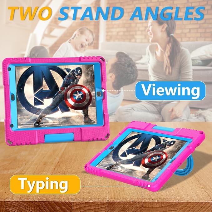 Kids Case for iPad 5th/6th Generation 9.7-inch 2017/2018 Release Lainergie iPad Air 2 Case with Screen Protector iPad Pro 9.7 Protective Cover Case Lightweight Shockproof with Handle Stand Black