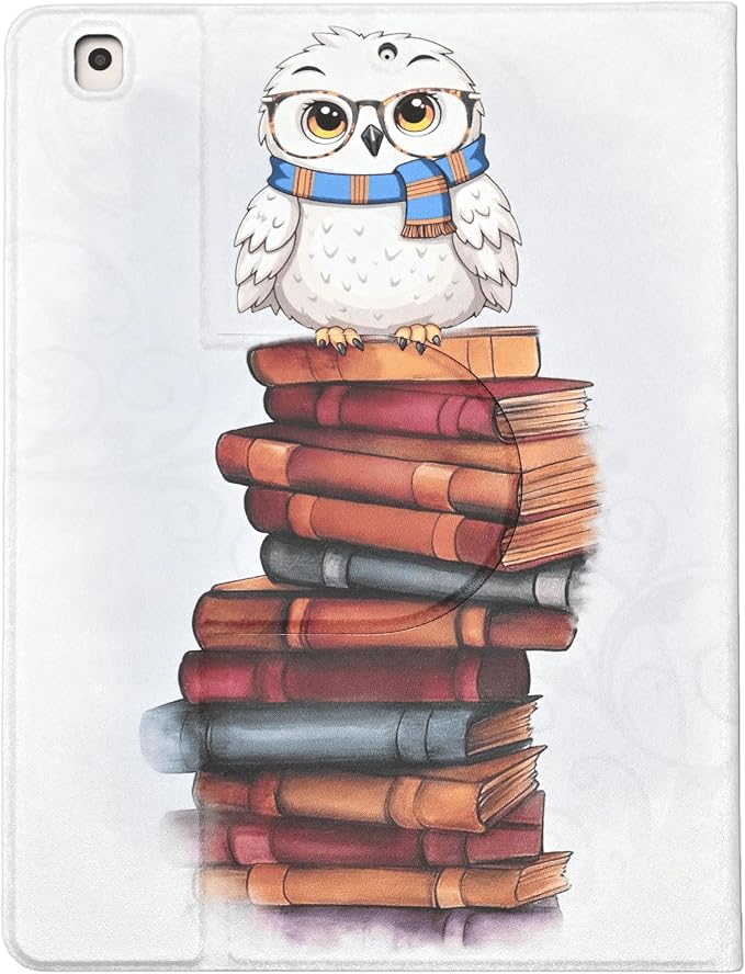 Case for iPad 9th / 8th/ 7th Generation 10.2 inch 2021/2020/2019 360 Degree Rotating PU Leather Folio Stand TPU Back Cover with Auto Sleep Wake Magic Owl
