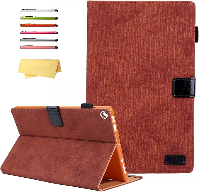 Kindle Fire HD 8 Tablet Case (8th/7th/6th Generation)Smart Stand Synthetic Leather Cover with Auto Wake/Sleep [Card &amp Pencil Holder] for 8 Amazon Fire HD 8 (2018/2017/2016) Blue Sea Beach