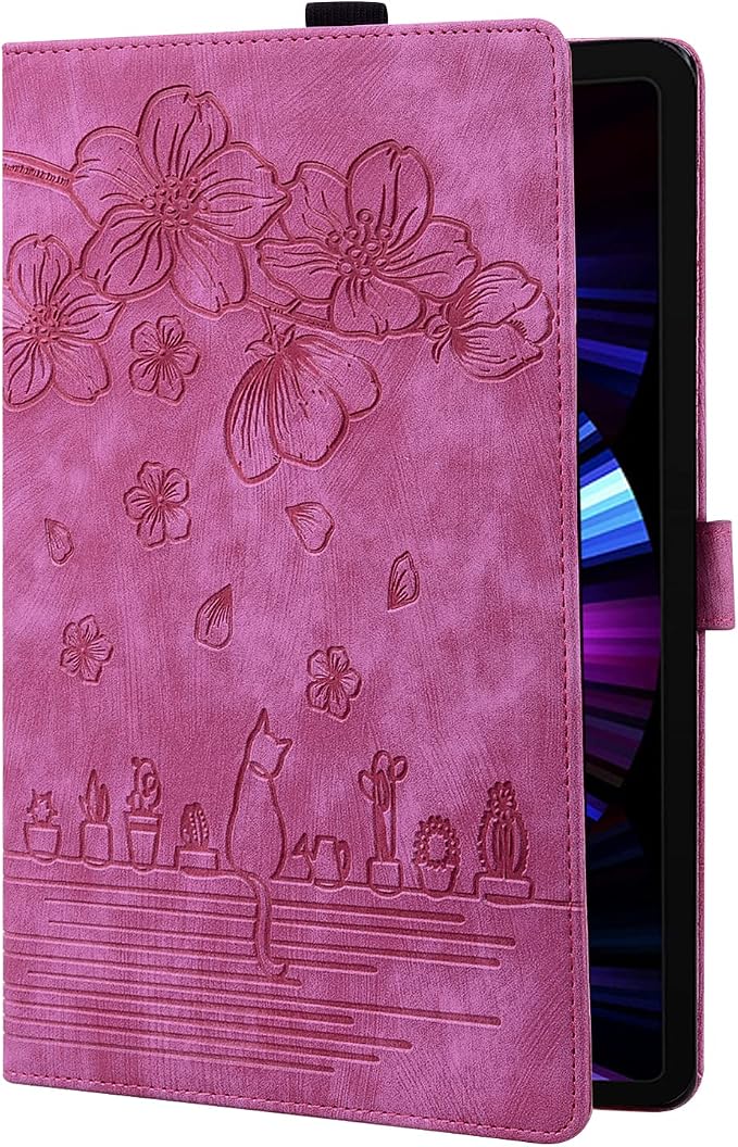 Case for Honor MagicPad 3 Pro 12.3 12.3 2026Multi-Angle Viewing PU Leather Folio Stand Cover with Pencil HolderShockproof Protective Case for Honor MagicPad 3 Pro 12.3 2026Rose Red