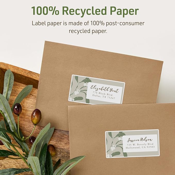 Avery EcoFriendly Recycled Shipping Labels, 2" x 4", White, Permanent Adhesive, Laser & Inkjet Printers, 250 Total, Great for Shipping and Mailing, Product Merchandising, and More (48263)