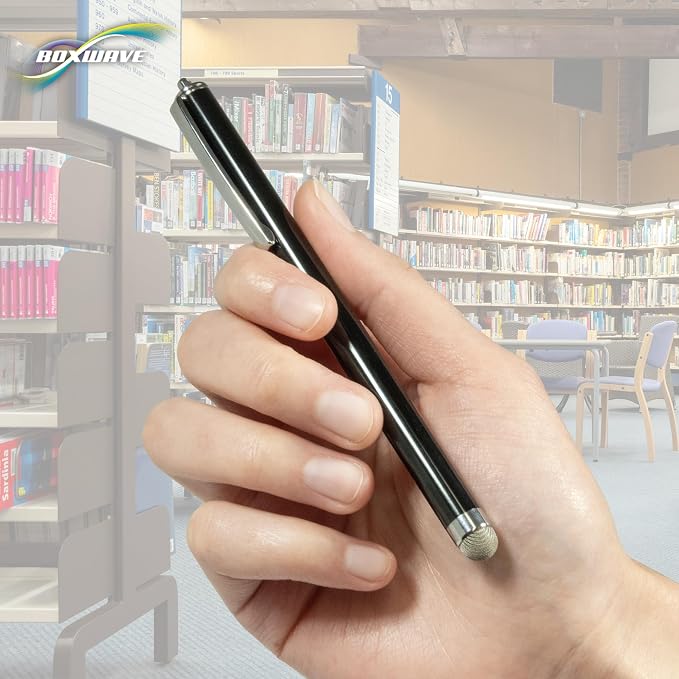 BoxWave Stylus Pen Compatible with Equinox L5300 - EverTouch Capacitive Stylus Fiber Tip Capacitive Stylus Pen - Jet Black