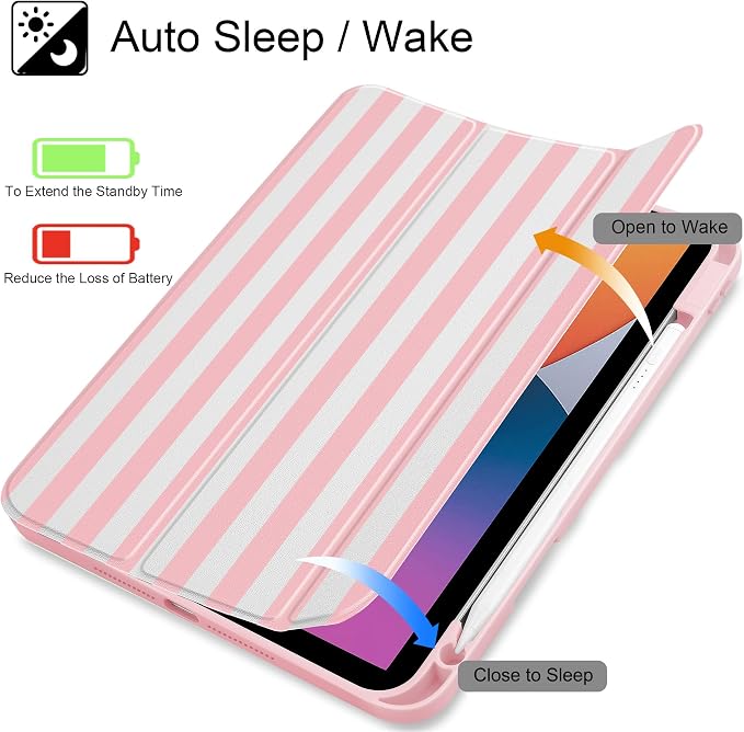 May Chen for iPad 9th Generation with Pencil Holder iPad 8th/7th Gen Case 10.2-inch [Penceil Holder] Trifold Stand Auto Wake/Sleep Clear TPU Protection Back Cover Ballet Shoes