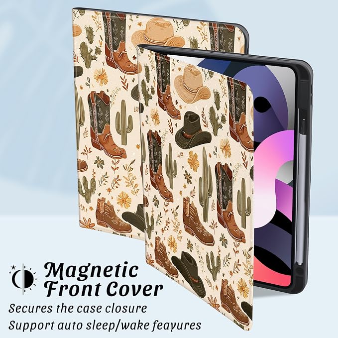 Cute Maple Bear Case for 10.2 iPad 2019/2020/2021(7th/8th/9th Gen) with Pencil Holder Auto Wake/Sleep Leather Soft TPU Back Cover for Women Girls