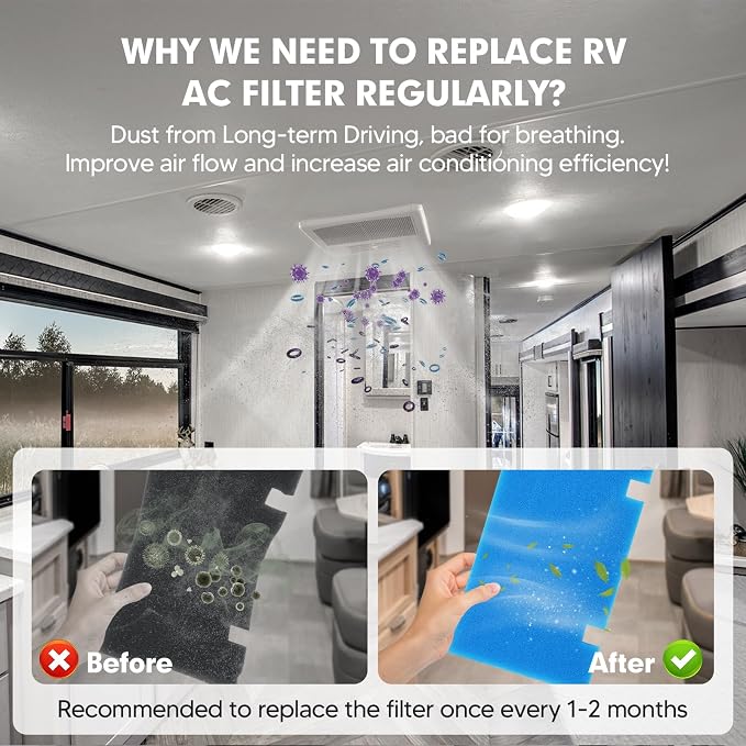 6-PCS RV Air Conditioner Filter RV AC Replacement RV Air Filters 3313107.103