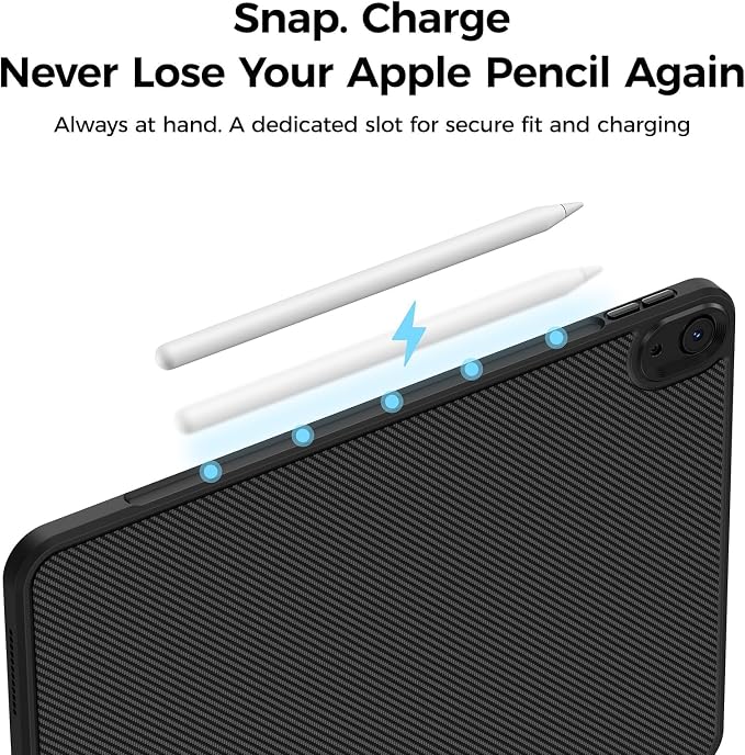 BENKS ArmorPro Case for iPad Air 13 Inch (M3/M2) 2025/2024 Slim Shockproof Cover with Pencil Holder Supports Apple Pencil Charging Built with Dupont Kevlar and TPU