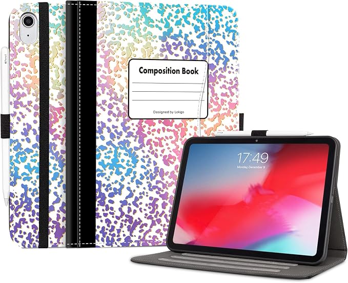 Lokigo Case for iPad (A16) 11th/10th Generation Aurora Forest | for iPad 11th-11 Inch/10th-10.9 Inch Stand Cover Pencil Holder/Hand Strap/Pocket Support Touch ID Auto Wake/Sleep