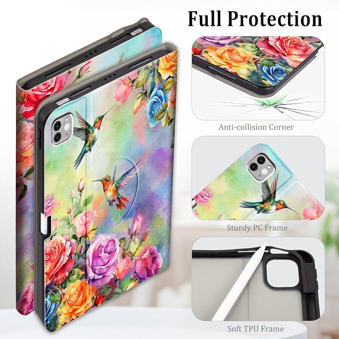 Lokigo Rotating Case for iPad Air 11 Inch M4/M3/M2 (2026/2025/2024) iPad Air 5th/4th Generation Case(2022/2020) iPad Pro 11 Inch 4th/3rd/2nd/1st Generation Cover 2022/2021/2020/2018 Turtle