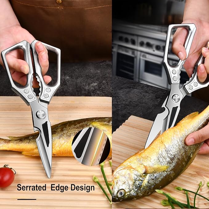 TUOLEWE Heavy Duty Kitchen Scissors - 3.0mm Thickened Blades