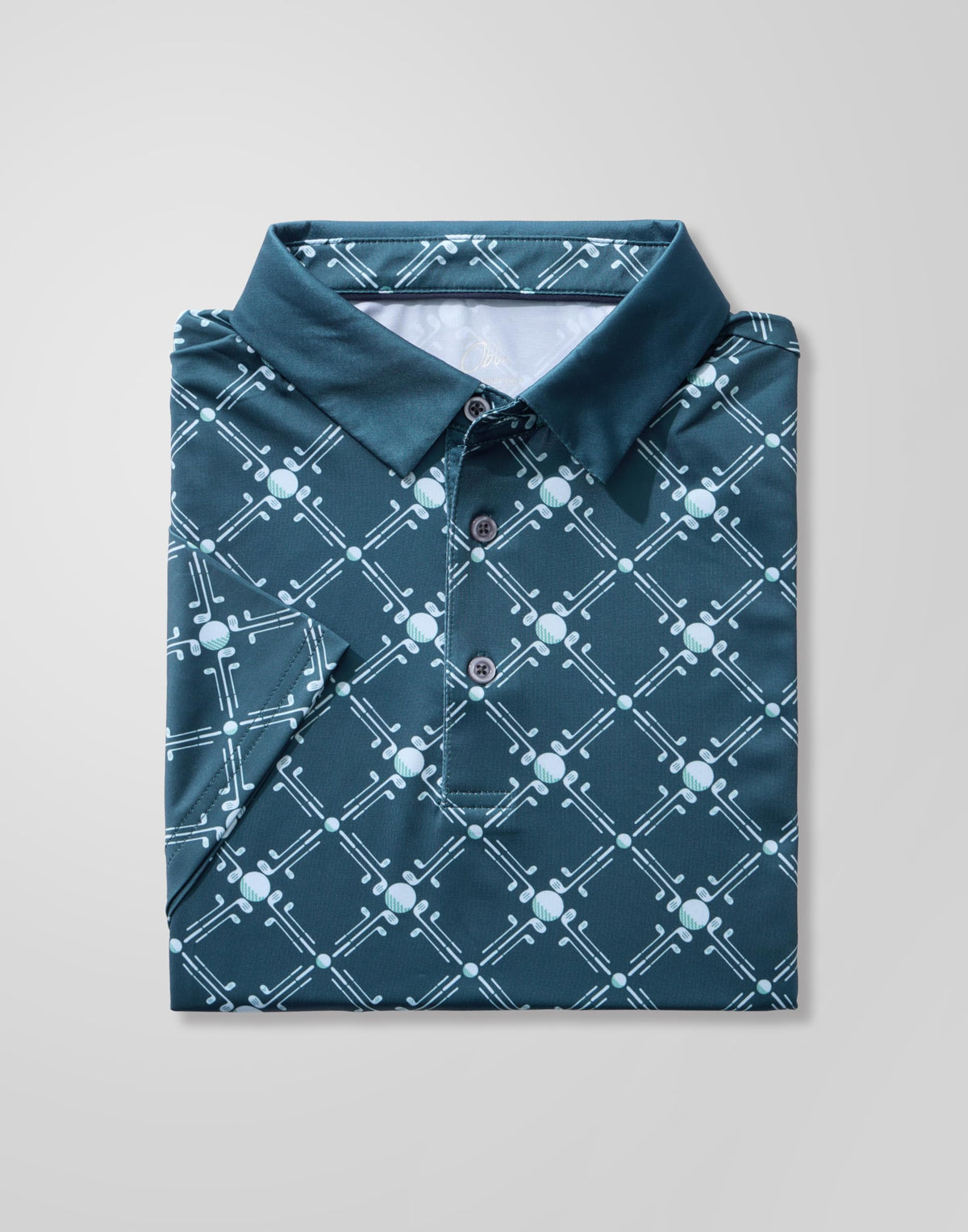 Obla Men's Print Golf Polo Shirts (Golf Checker Board_XXL)