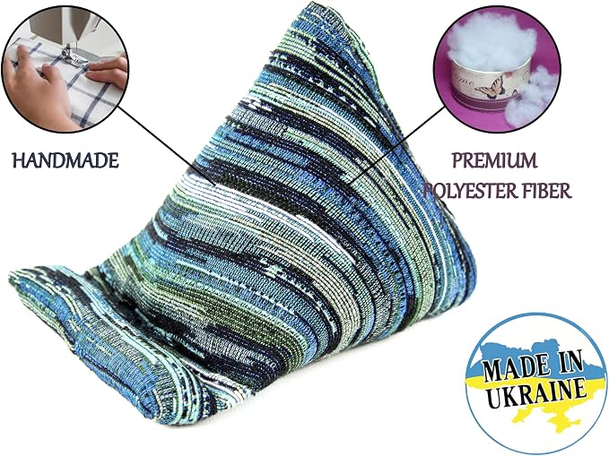 Handmade Phone Pillow Holder - The Wedge Mobile Device Stand - Fabric Phone Stand for All iPhones All Smartphones! 7 x 6.1 x 5.5 Inches (ABC)