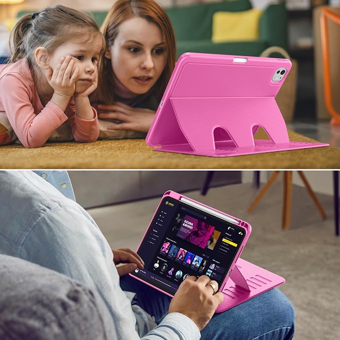 VIKESI Case for iPad Pro 11 inch (M5/M4) 2025/2024Multiple Angles Magnetic Stand CoverShockproof BackPencil Holderand Auto Sleep/WakeBlack