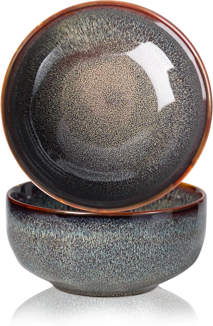 22 Ounce Serving Bowls Set - Ceramic Bowl Set of 2-5.75 inch for Salad, Soup,Cereal Bowls for Kitchen